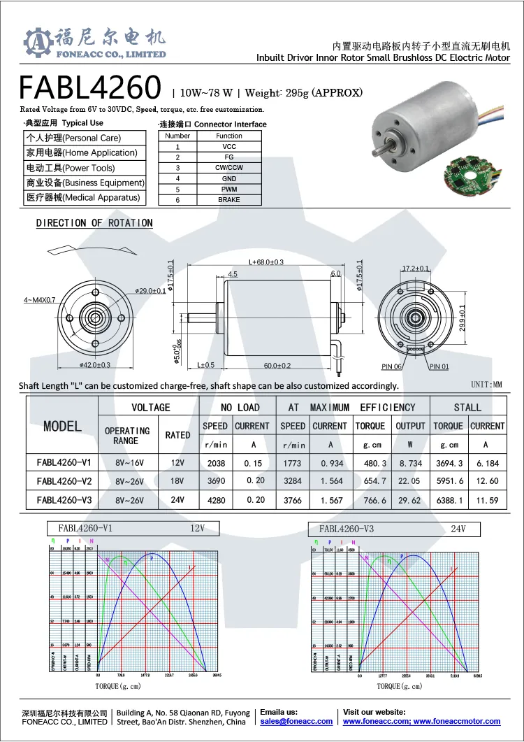 bl4260 bldc motor